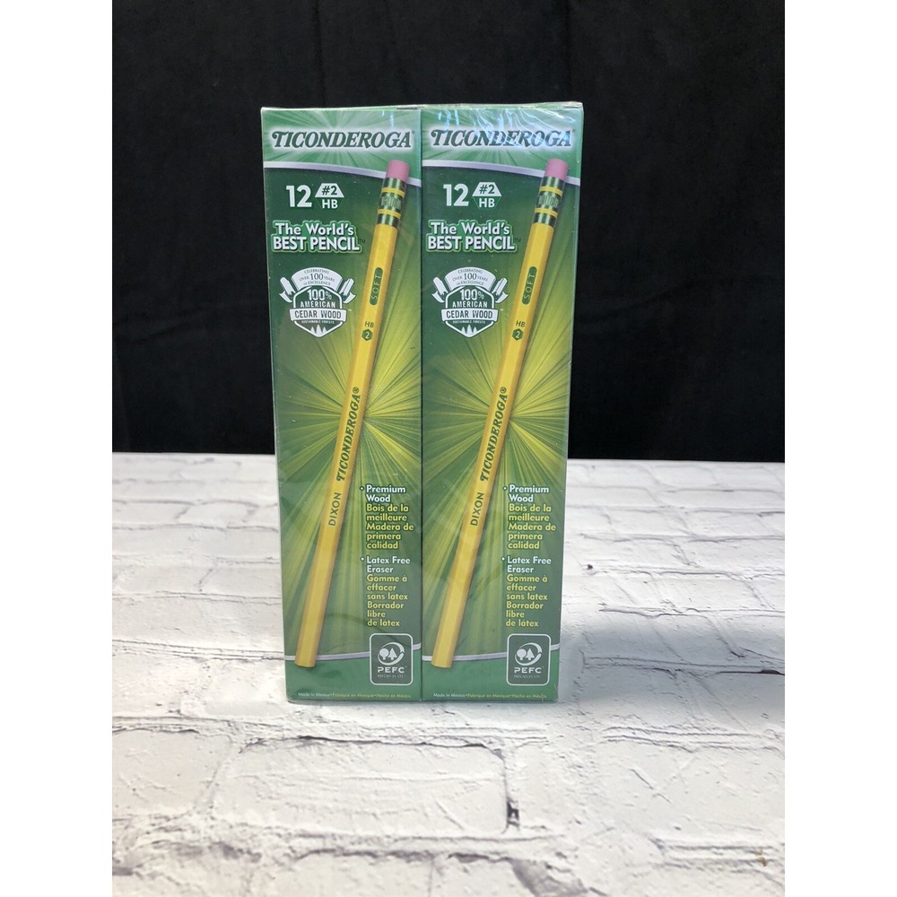 Soft Yellow Wood Graphite Ticonderoga Non toxic‎ Smooth Pencils 72 Count Box
